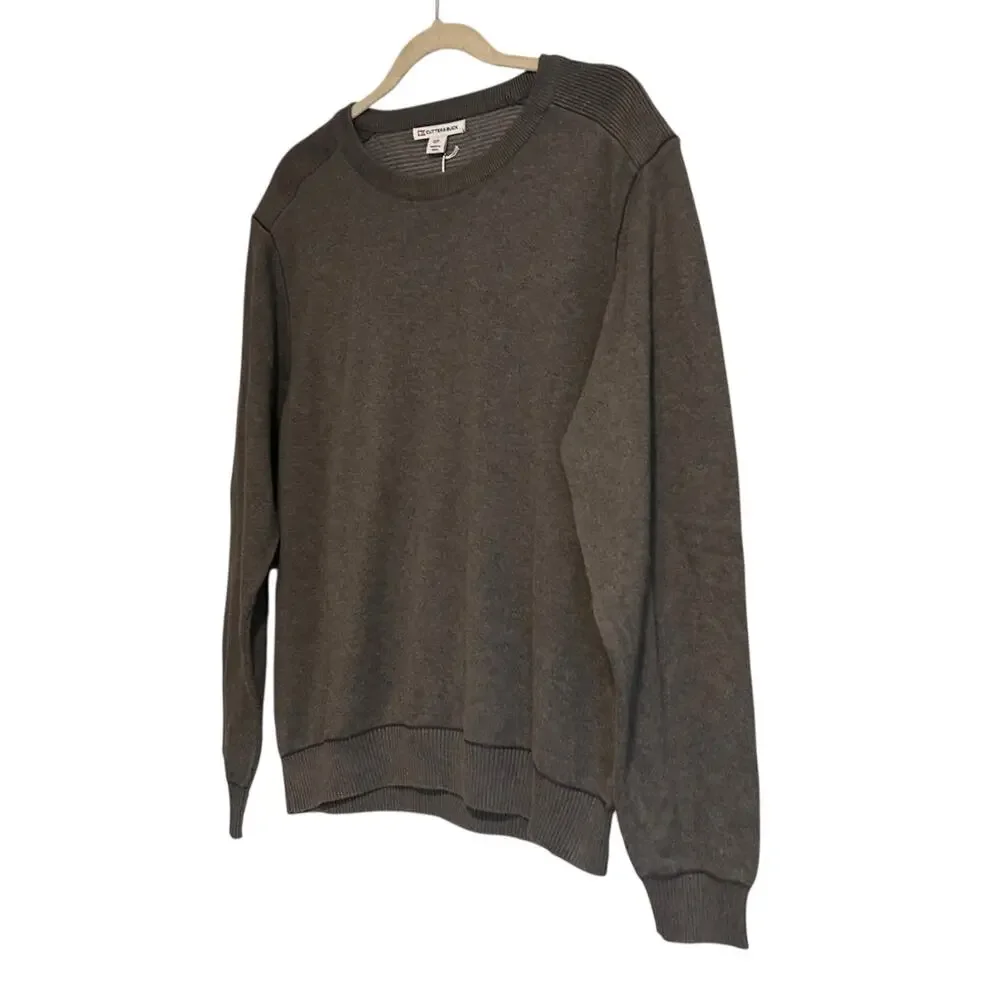NWT Cutter Buck Gray Sweater Mens Sz Small Broadview Crew Cotton Office Casual